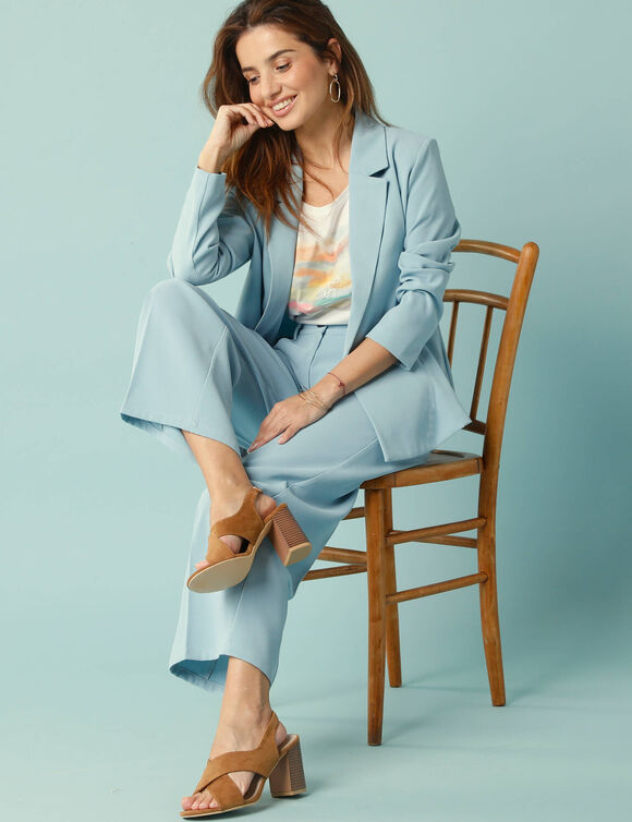 Pantalon large fluide Spécial Petites (bleu ciel) Pantalon large fluide Spécial Petites (bleu ciel)